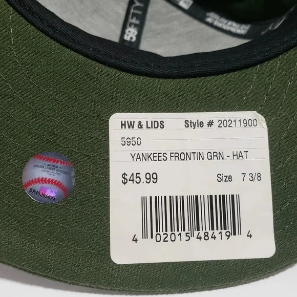 New York Yankees New Era 59Fifty Army Green 7 3/8  Fitted Hat - Picture 5 of 8